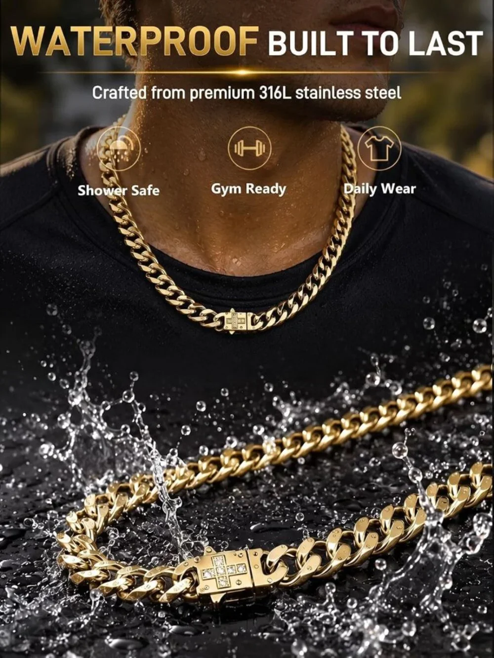 Men's Stainless Steel Cuban Link Chain Necklace, 18-30 Inch Daily Wear Accessory